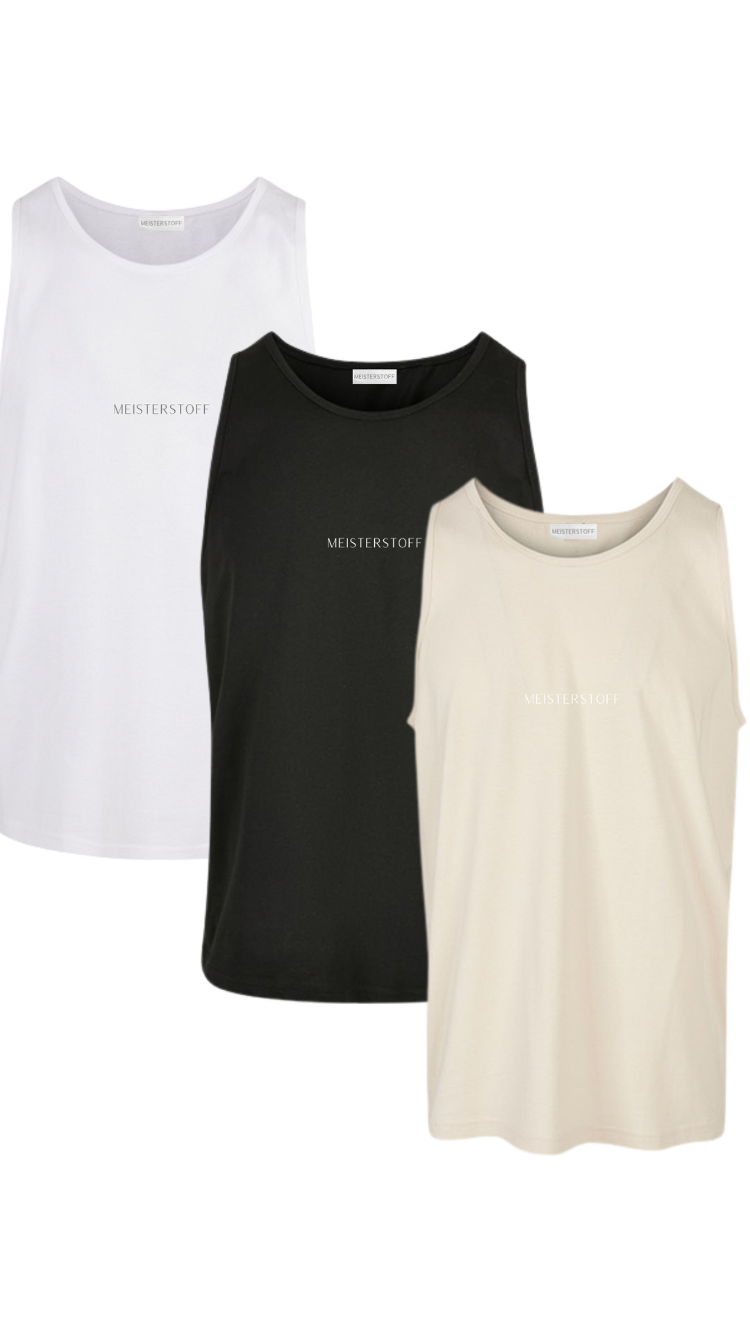 3 Pack Meisterstoff Tanktop - Mein Shop